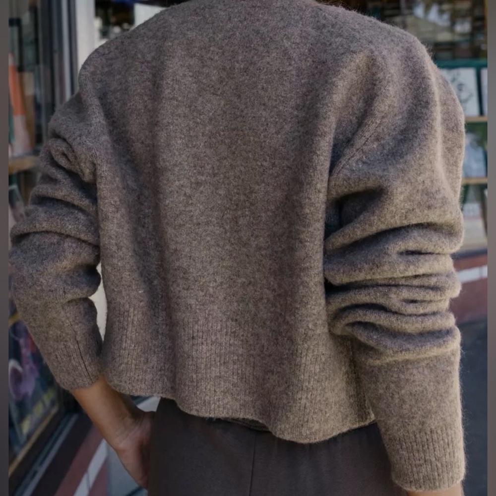 Zara Women's Cardigan / Metal Taupe Brown - Picture 5 of 5